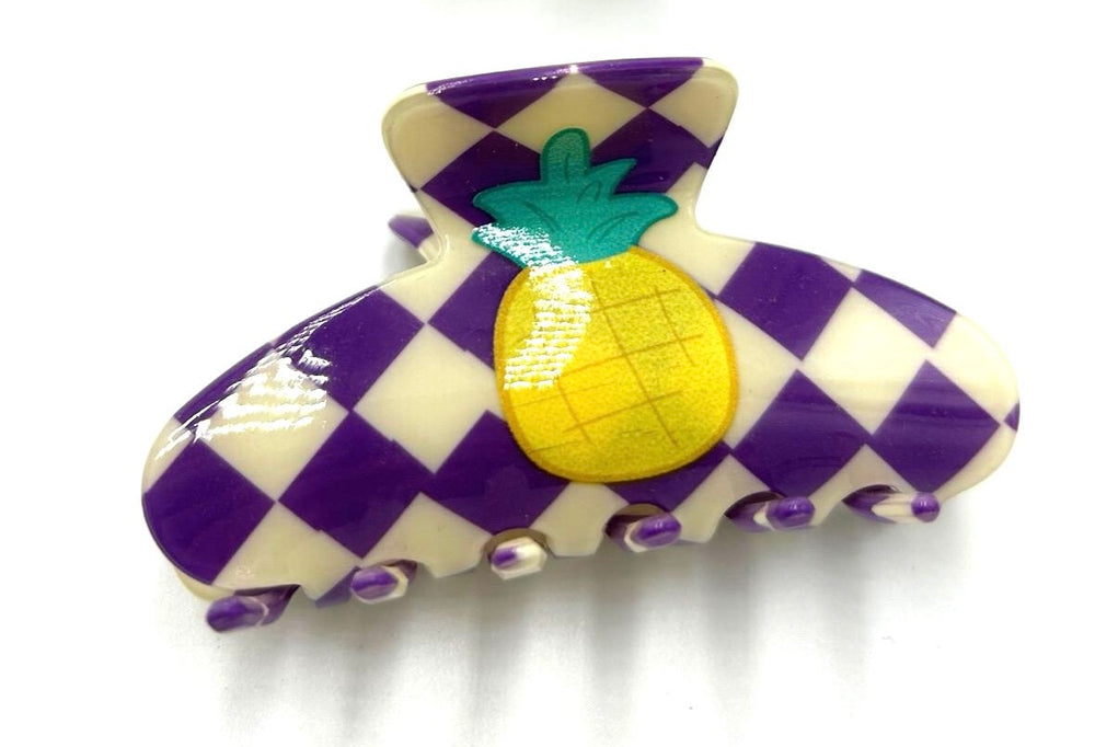 Purple Pineapple Hair Clip